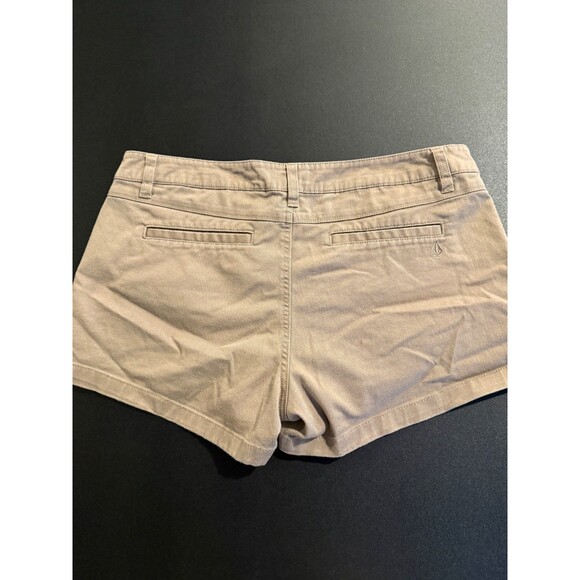 Volcom Women's Size 9 Chino Mini Shorts Khaki Beige Y2K Skater Casual - Picture 6 of 8